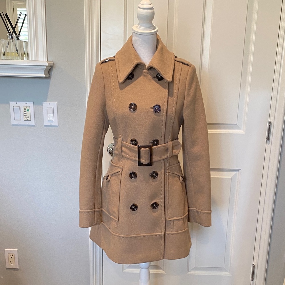 H&M Tan Double-Breasted Trench Coat
